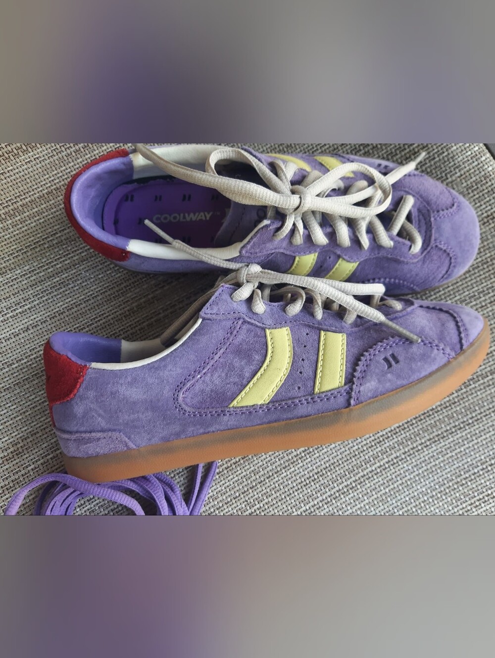 Coolway Purple Suede Sneakers with Yellow Accents